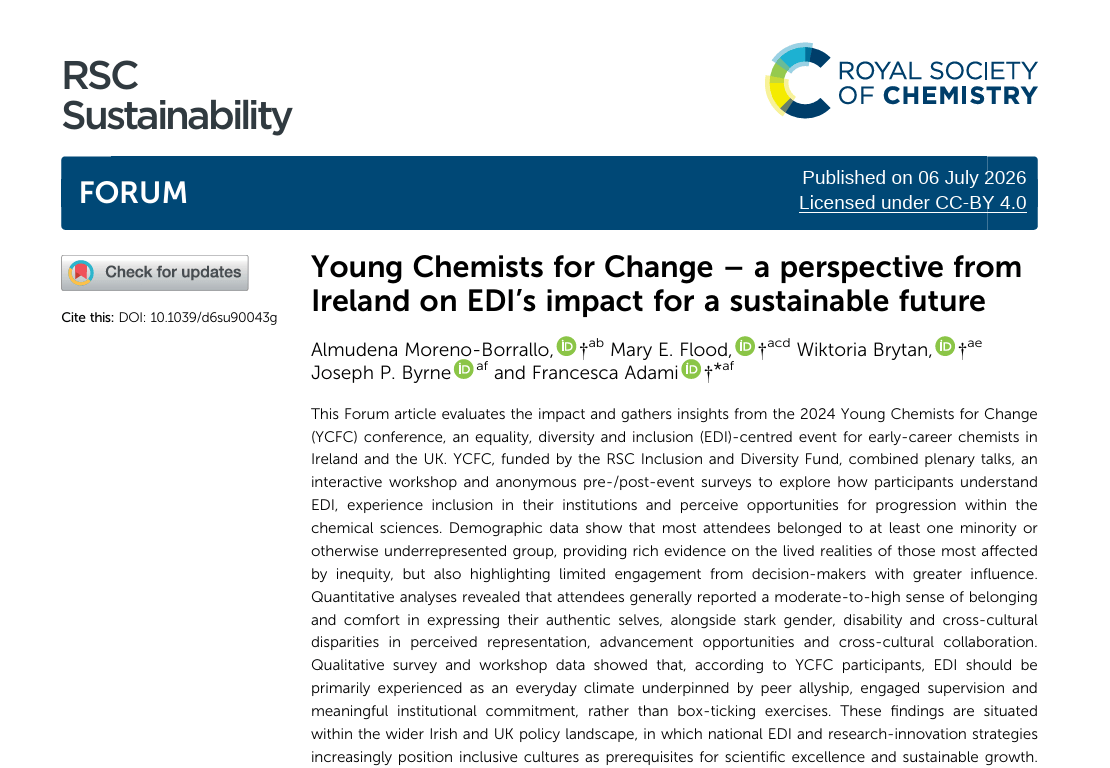 Forum article on diversity and inclusion published in RSC Sustainability